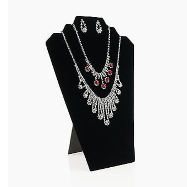 Mannekäng Halsband Örhängen Ställ Smycken Hänge Display Show Hållare Svart