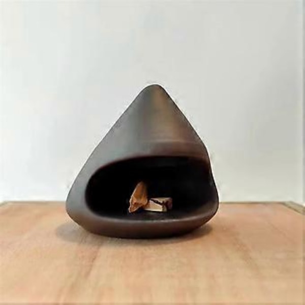 Keramisk rökelsehållare, handgjord smudge-skål, salviabrännare rökelsebrännare för yoga - kompatibel med rökelsepinnar, röd