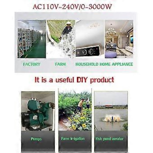 Trådløs fjernkontrollbryter, AC 110v/220v/230v/240v RF fjernkontrollbryter for pumpe sikkerhetssystemer dørgardiner barrierer, etc. Med 100m lang rekkevidde