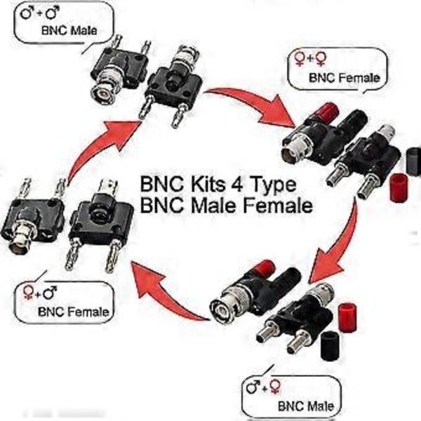 Bnc Hanstik Til Dobbelt Banan Hun Jack Stik Tilslutningsklemme Koaksial Splitter Konnektor Bnc Banan Adapter Pakke Med 2