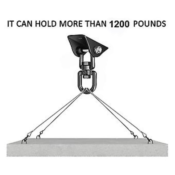 Verandagyngeophængssæt, 360-graders roterende 544 kg kapacitet ophæng (2 stk.)