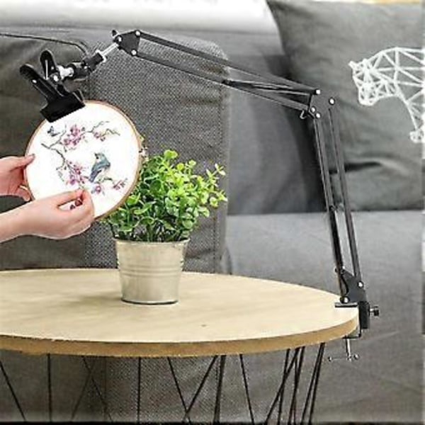 Broderiramställ, Justerbart Hopfällbart Broderiramställ i Metall, 360° Rotation Korsstygnsram för Nålspets