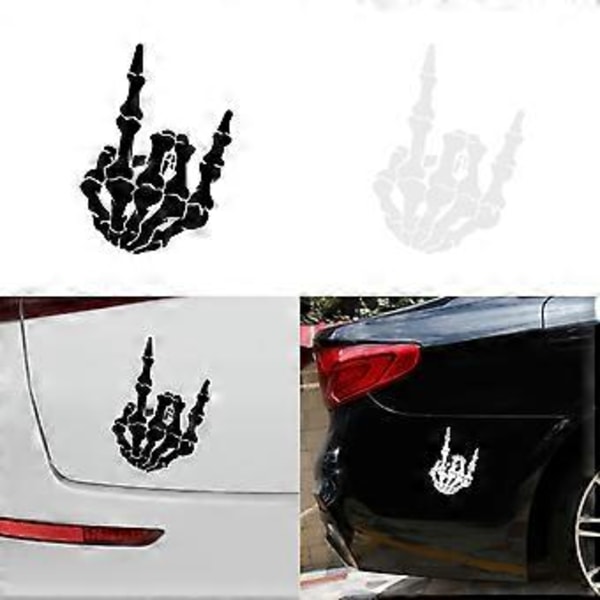 2 KPL Vedenpitävä Luurankokäden Tarra Vinyylitarra Ikkuna Puskuritarrat Auton Konepeltiin, Ikkunaan, Kuorma-autoon, Maastoautoon