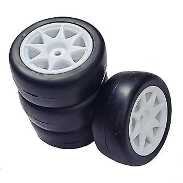 4 stk. 58mm Dæk 12mm Hex Hjul Med Svamp Til 1/10 1/12 Rc Drift Bil 3racing Sakura M5 Mst Tcr M04