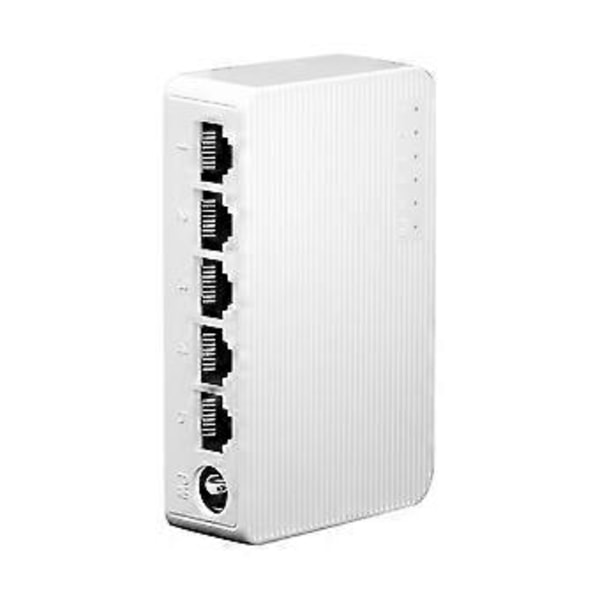 5 Portin 100Mbps Ethernet-kytkin Mini-kytkin Kannettava RJ45-keskitin Ethernet-jakaja virtajohdolla EU-pistoke