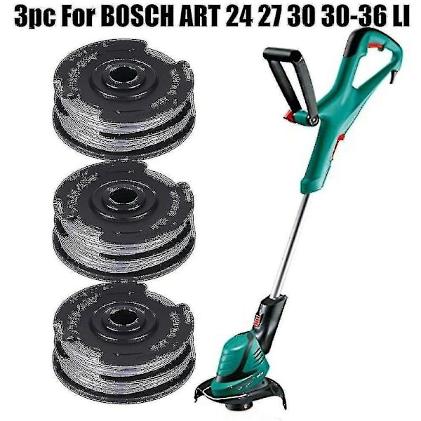 3 stk. til Bosch Art 24 27 30 30 36 Li skæresnorspole 6m 1,6mm Haveværktøj reservedele