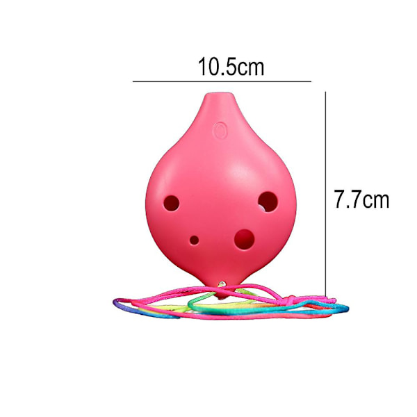 6-hullet plastik alt C ocarina, velegnet til børns læring, lærerundervisning, pink