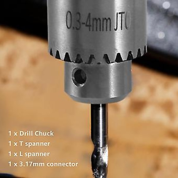 Het Elektrisk Slipande Mini Chuck Nyckel Nyckellös Chuck 0.3-4mm Ran W/ 3.1