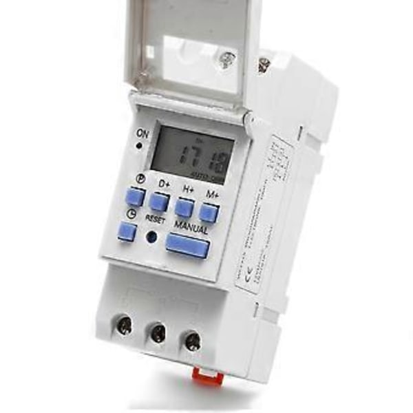 DIN-skinne for tidsrelébryter Digital LCD Strøm Programmerbar Timer for DC 12V N