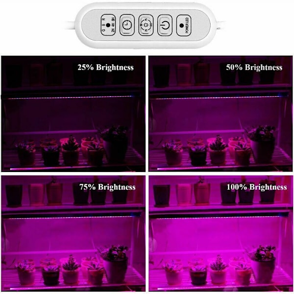 Plantelys med automatisk tænd/sluk-timerfunktion, udstyret med 48 LED'er for at fremme væksten af indendørs planter.