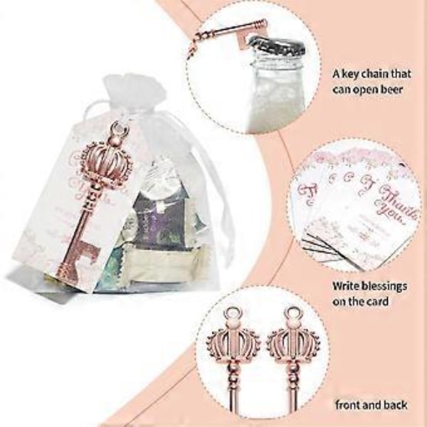 30 STK Nøkkel Flaskeåpner Papirkort Bryllup Dekorasjon Bryllupsgaver Bridal Shower Gaver Bryllupssuvenirer Favørgaver til Gjester, B