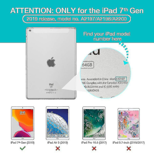 Smart deksel for iPad Air 2, smart deksel deksel gjennomskinnelig frostet bakside magnetisk deksel med automatisk søvn/vekke-funksjon