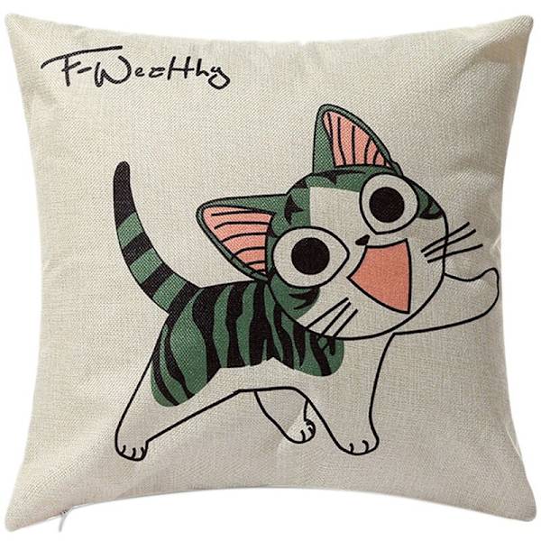 Katt firkantet pute Hjemmedekor, putetrekk, putetrekk for sofa bil Mote mønster 45X45Cm