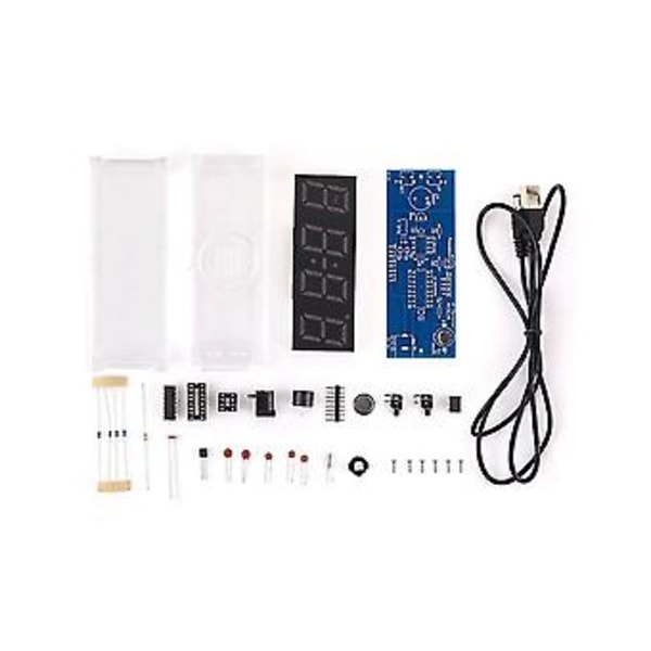 Digital LED Elektronisk DIY-sats Lödningssats Fyra LED Digital Klocka Lösa Delar