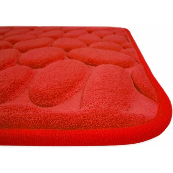 Antiskli baderomsmatte 40x60cm Innendørs dørmatte Memory Foam Inngangsteppe for baderom Badekar Kjøkken Rød
