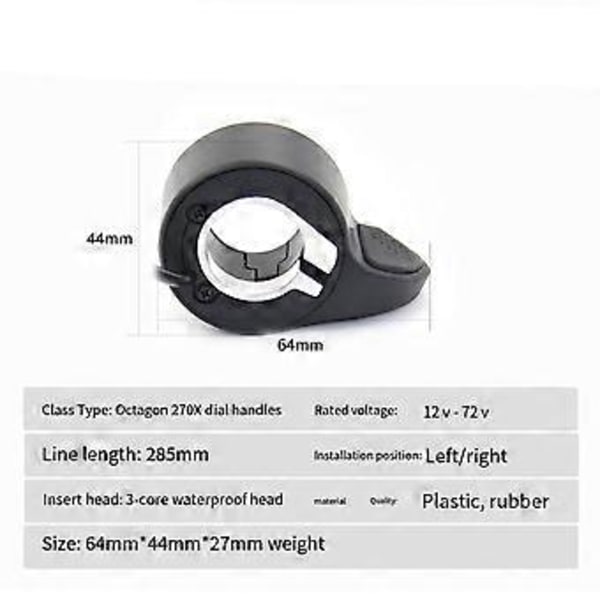 36/48V/52V/60V Ebike Tumgas för BBS01 BBS02 Elektrisk Cykel Accelerator Höger/Vänster Handgas