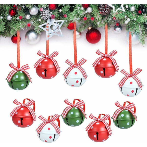 Jul Jingle Bell 4CM, 24 st Jingle Bells för Julgransdekoration, 3 Färger Jingle Bells Flerfärgade Metall Jingle Bells, Hänge Prydnader för Jul Bröllop Fest Födelsedag