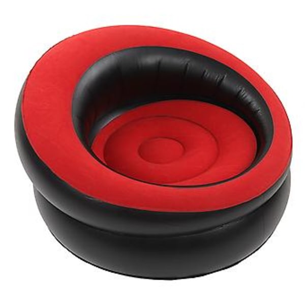 Oppustelig Sofa Flocking Luft Sofa Simpel Oppustelig Stol til Stue Soveværelse Læseværelse Kontor Altan Rejse Rød