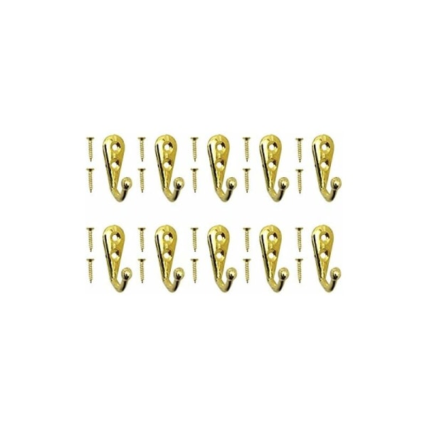 10 stk Vintage Frakk Knagger, Bronse Frakk Knagg med Skruer, Metall Hatt Holder, Metall Frakk Knagger for Bad Vaskeservietter Gull