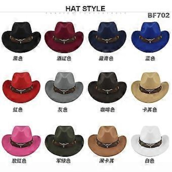 Cowboyhatt Retro Jazzhatt Sølvlenke Ull Topphatt Filthatt Retro Faux Sauhatt Cowboyhatt