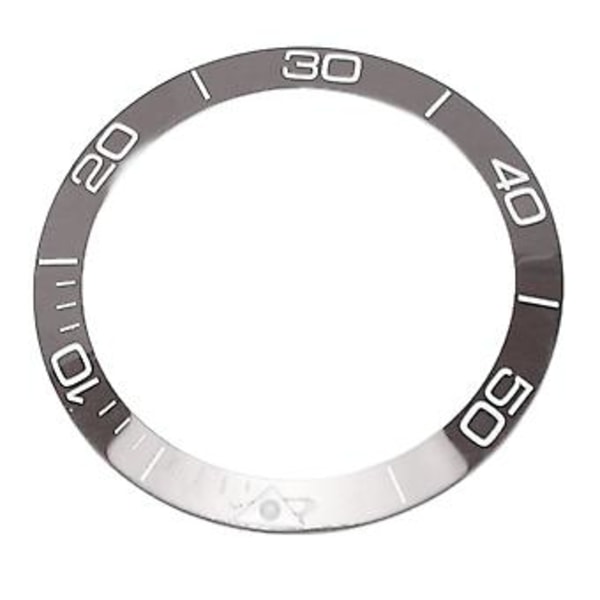 Keramisk Klockring Professionell 38,6 mm Klockringsinlägg Ersättningsdelar Tillbehör för Reparation Grå Bas Vit Siffra