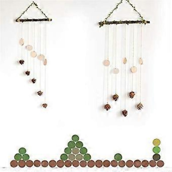 100 stk. Tresirkler for håndverk, 3,5 cm Ubehandlede tre-nøkkelringer Tresirkler for DIY-håndverk Juledekorasjon