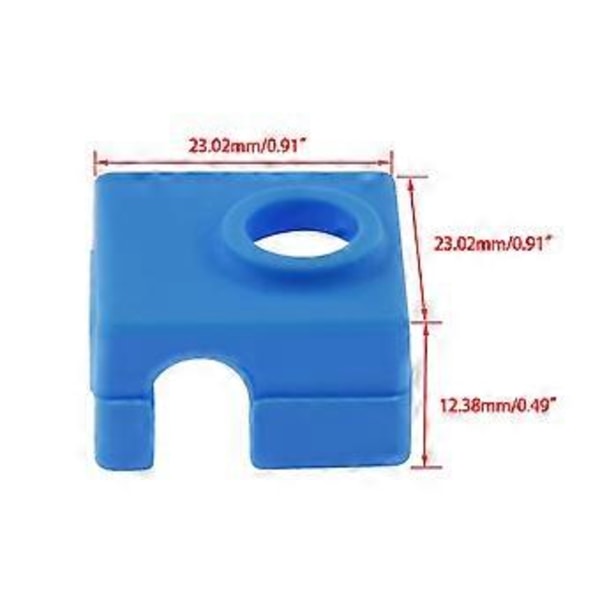 Äkta Tålig för Ender 3 CR10 10S Varm Ände Värmeblock Strumpor Extruder Munstycke Skydd Silikonskydd (5-pack)