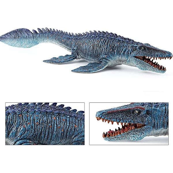 Stor Mosasaurus Legetøj 13.4\", Realistisk Dybhavsmonster Mosasaurus Dinosaur Plast Håndmalet Havdyr Model Figurine Til Bad Pool Til