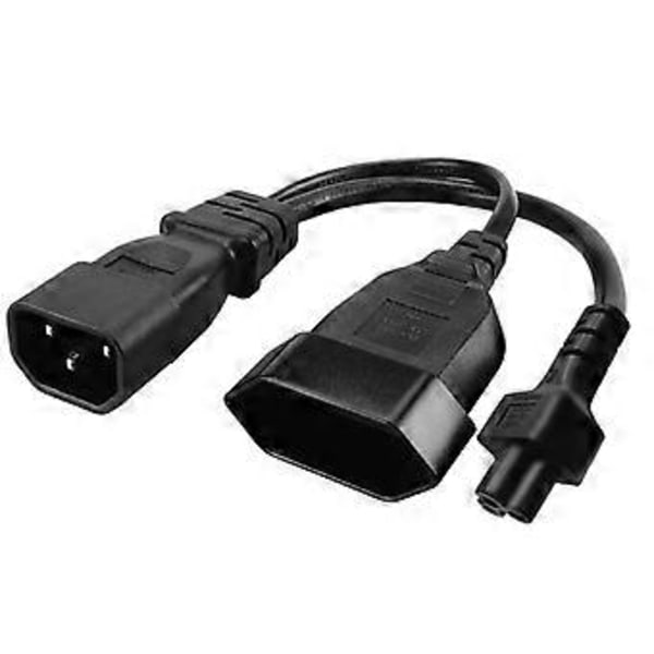 IEC320 C14 till IEC320 C5+EU4.0mm Strömkabel 1 in 2 Ut Y-splitter Adapterkabel