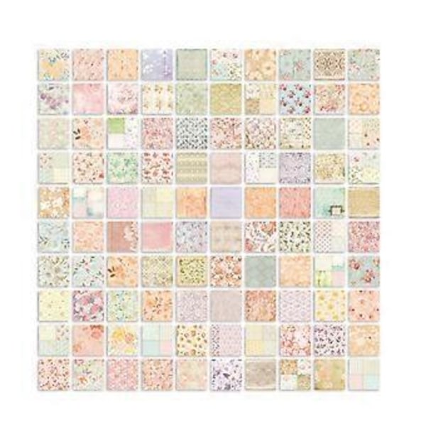 Blom- och växtscrapbookpapper - 200 ark för DIY-journalföring och hantverk, Typ 2