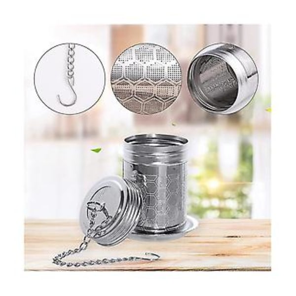 Te-infusers för löst te Rostfritt stål Lösbladste-sil Extra fint nät Te-kulor med Dr