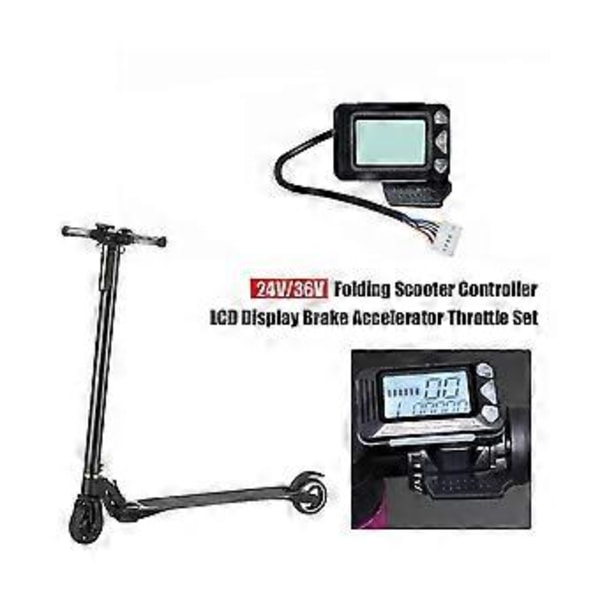 24v 250w Fällbar Scooter Controller Switch Knapp LCD Display Broms Accelerator Gasreglage Kit För El