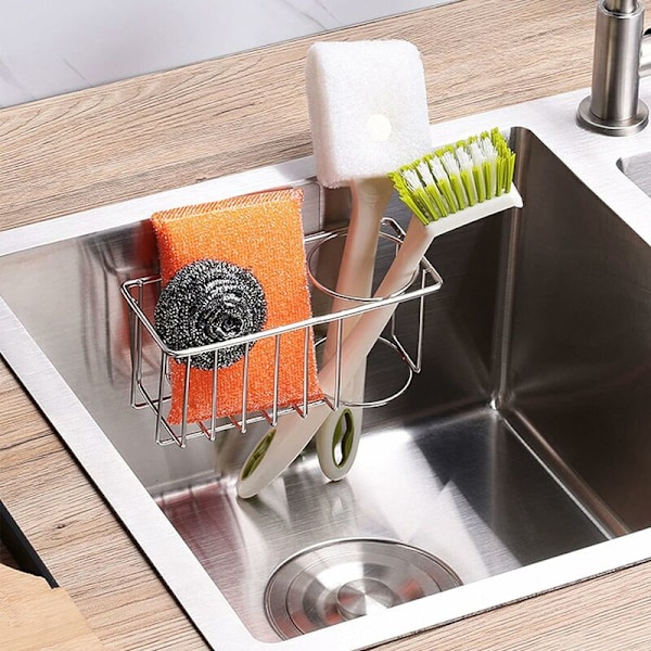 Diskho Tidy, Bogeer Bestickavrinnare - Köksborste, Svamp, Handdukshållare-Diskho Caddy-Diskarrangör-Vägg Caddy Förvaring-Rostfritt Stål Diskho D
