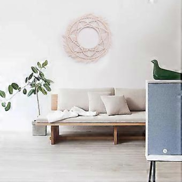 Boho Veggspeilramme Tapestry Håndlaget Vevd Makrame Bakteppe Veggramme Tapestry for Romdekor