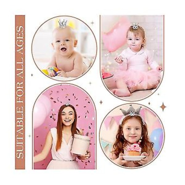 12 stk. Krone Kagepynt Mini Baby Krone Dronning Krone Lille Prinsesse Hovedbeklædning Kagedekoration Til Ba