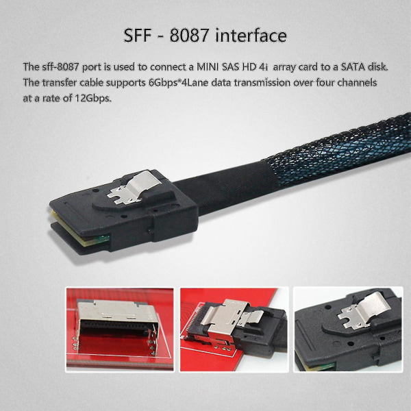 Mini Sas 8087 Til 4 Sata Sas 36p Til Sata3.0 State Harddisk Datakabel