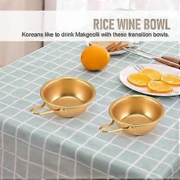 2 st Makgeolli-skålar Aluminium Koreanska traditionella skålar för koreanskt rårisvin