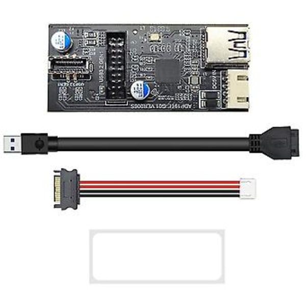 Usb3.2 N1 19pin - 19pin+type-e(a-key) -sovitin laajennus Sata15pin - 4pin -kaapelilla