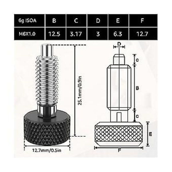 Se Pins Kit, med Riflet Rustfritt Stål M6 Se Pins For Ro