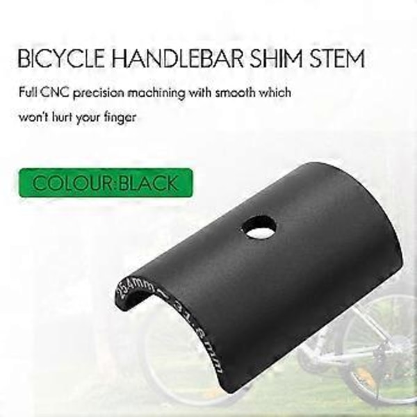 Cykelstyr Styr Shim Spacer Frempindsreducer Størrelsesreducerende Bøsningsmuffe 25,4 mm til 31,8 mm Styrboringsadapter Sort
