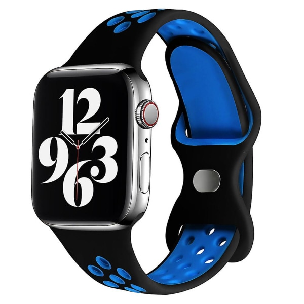 Hengittävä urheilullinen silikonikorvaushihna Adorve Apple Watch -rannekkeille - 45mm/44mm/42mm, Series 7, Naiset ja miehet