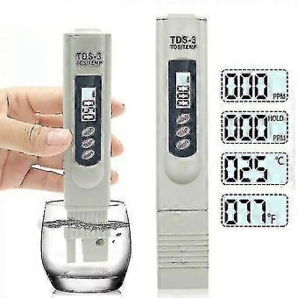 Tds Meter Håndholdt Tds-3 Ppm Digital Vandkvalitets Pen Tester R.o Ren Osmose