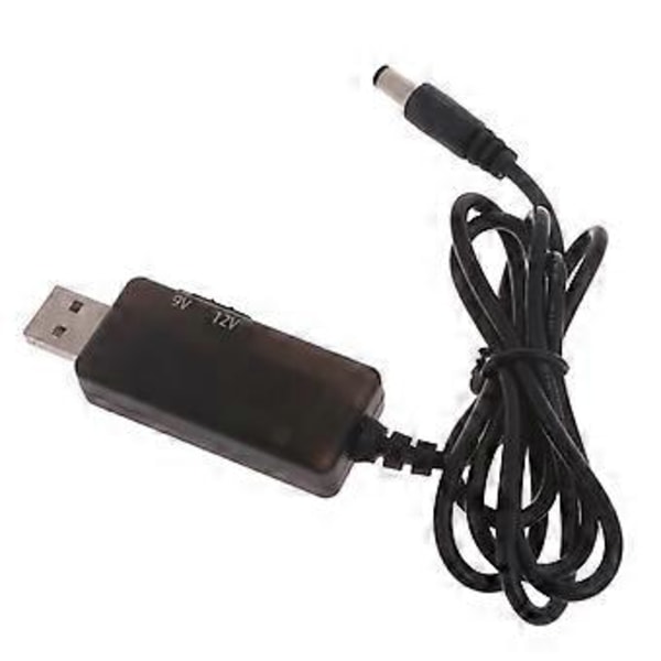 USB till DC5521 Strömomvandlare Kabel med Justerbara Spänningsregulatorer för WiFi-Router, Fläkt eller Lampor (5V-9V/12V)
