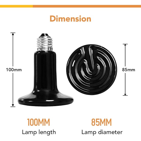 Simple Deluxe 150w Keramisk Varmeafgiver Krybdyrlampe Ingen Lys Yngelvarmer