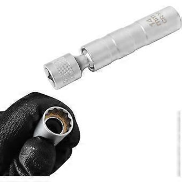 Magnetisk Universal Led Spark Plug Nøgle, Tyndvægget 12 Kant 3/8 Tommer Cr-v Drejelig Tændrørsfatning, Tændrørstrækker, Tændrørsfjernelsesværktøj (14