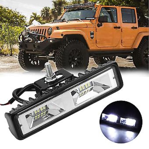 Bil Extraljus, 6 tum 16 LED Bar Arbetsljus LED Arbetslampa Byggd för Precision