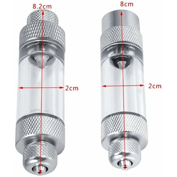 In-Line CO2-bobleteller for akvarium med aluminium tilbakeslagsventil, enkel eller dobbel hode, ikke-retur bobleteller for fisketank (enkelt hode)