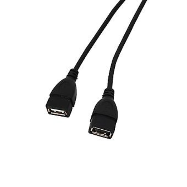 USB 2.0a til 2 USB Hun Y-splitter Fordeler Adapter Kabel