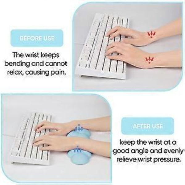 Cloud Tastatur Håndledsstøtte Blødt Læder Memory Foam Håndledsstøtte Pude for Nem Skrivning Smertelindring Anti-Slip, E Kort