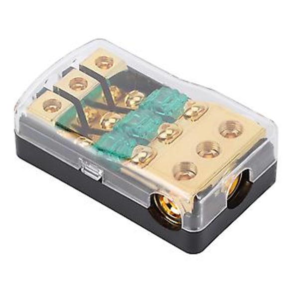 1 Ind 3 Ud 0/4 AWG til 4/8 AWG o Strømsikringsholderboks med 60A Mini Sikringer til Automobiler Både